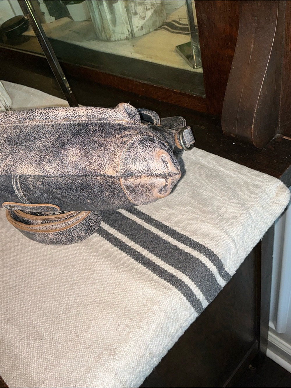 Bed Stu Leather Greenway Handbag Crossbody Bag Black Lux MSRP $265 - Picture 9 of 13